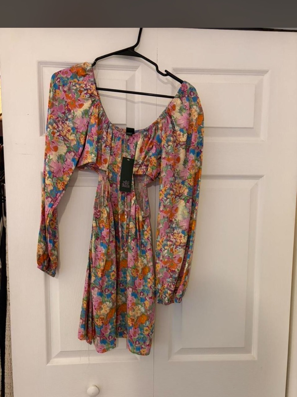 wild fable Pink Multi-Color Floral Long-Sleeve Mini Dress